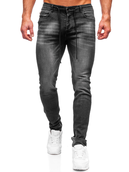 Pantaloni in jeans regular fit da uomo neri Bolf MP021N