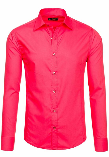 Camicia elegante da uomo corallo a maniche lunghe Bolf 1703