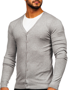Cardigan da uomo grigio Bolf YY06