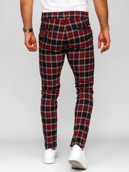 Uomo Pantaloni eleganti a quadri Blu scuro Bolf 184165
