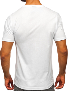 Uomo T-shirt in cotone con stampa Bianco Bolf 5065