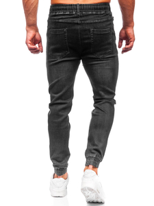 Pantaloni in jeans jogger da uomo nero Bolf 9070