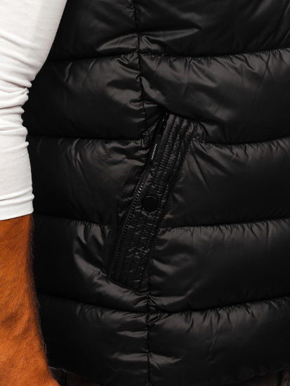 Gilet con cappuccio da uomo nero Bolf 2909