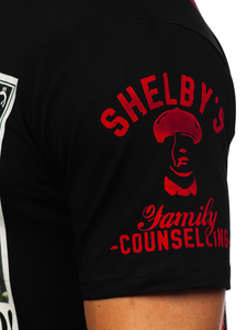 T-shirt con applicazioni da uomo nera Bolf 2826