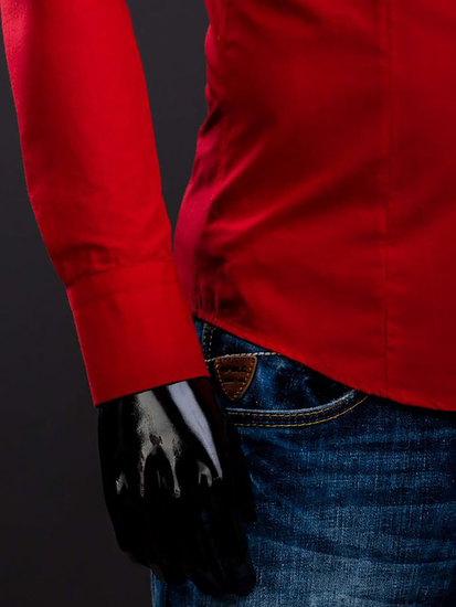 Camicia elegante da uomo rossa a maniche lunghe Bolf 1703A