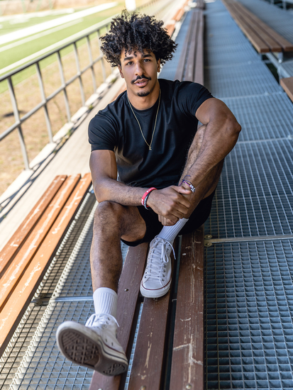 T-shirt da uomo in cotone nero senza stampa Bolf 192397A