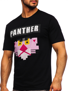 T-shirt con stampa e applicazioni da uomo nera Bolf 192380