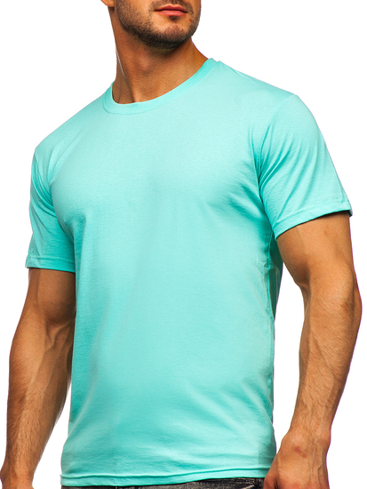 T-shirt semplice da uomo in cotone menta Bolf 192397