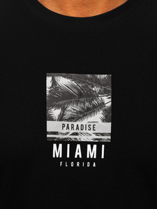 Uomo T-shirt in cotone con stampa Nero Bolf MPO3500