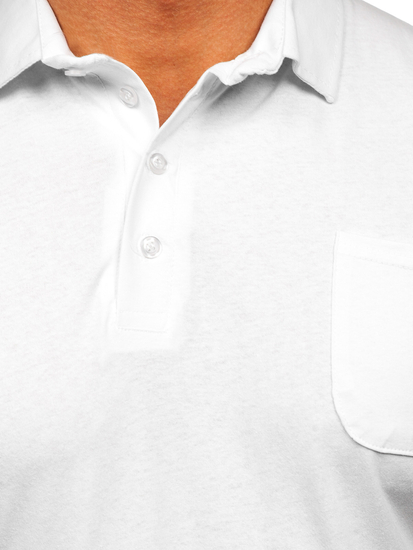 Maglietta polo in cotone da uomo bianca Bolf 143006