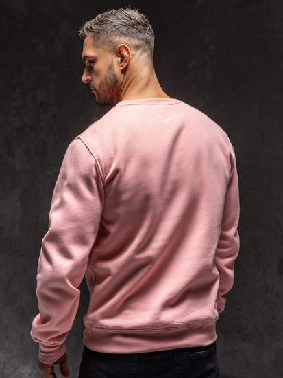 Felpa senza cappuccio da uomo rosa chiaro Bolf 2001A1