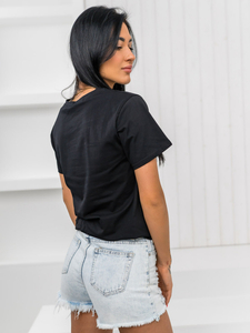 Donna T-shirt stampata Nero Bolf 97T2112