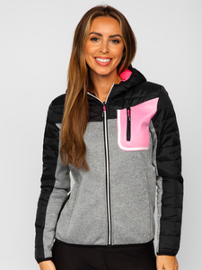 Giacca sportiva da donna con cappuccio nera Bolf KSW4006A1