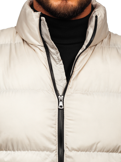 Giubbotto invernale trapuntato da uomo beige Bolf 0025