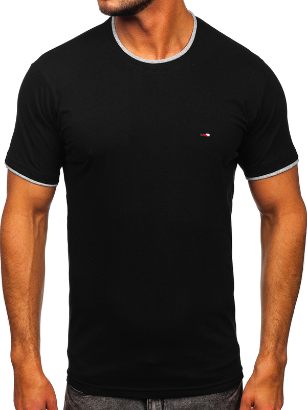 T-shirt da uomo nera Bolf 14316