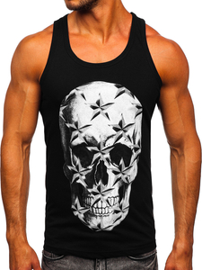 Maglietta Bodybuilding tank top con stampa nera Bolf 14831