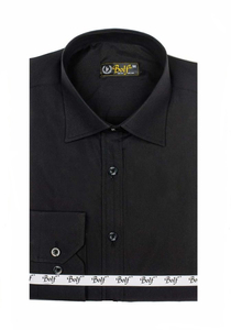 Camicia elegante da uomo nera a maniche lunghe Bolf 1703