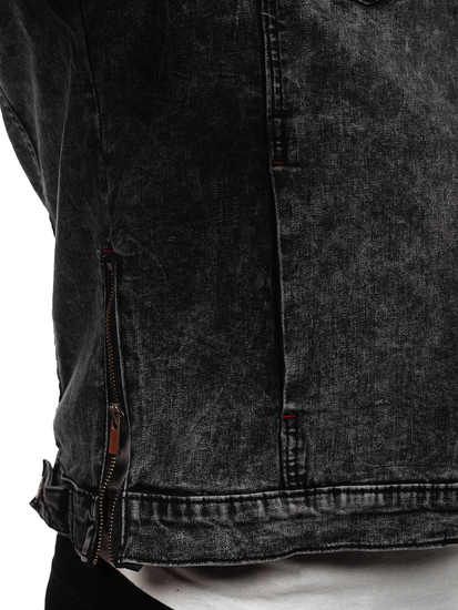 Giacca in denim da uomo nera Bolf RC61125W1