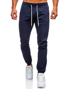 Pantaloni tipo jogger da uomo blu scuri Bolf 1145