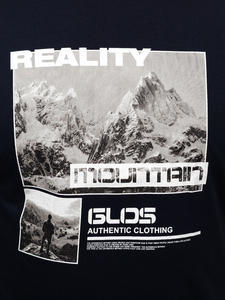 Uomo T-shirt in cotone con stampa Blu scuro Bolf MPO3461