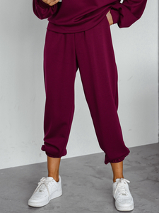 Completo due pezzi con felpa con cappuccio da donna bordeaux Bolf 525