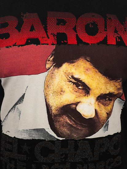 T-shirt con applicazioni da uomo nera Bolf 192378