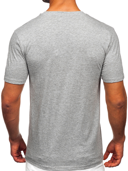Uomo T-shirt in cotone con stampa Grigio Bolf MPO3465