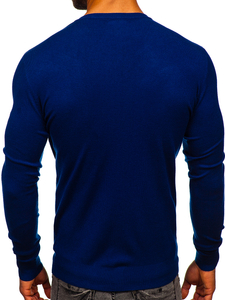 Uomo Maglione con scollo a V Blu Bolf YY03