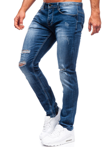 Pantaloni in jeans regular fit da uomo blu Bolf MP002B