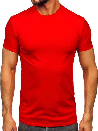T-shirt senza stampa da uomo rossa Bolf MT3001