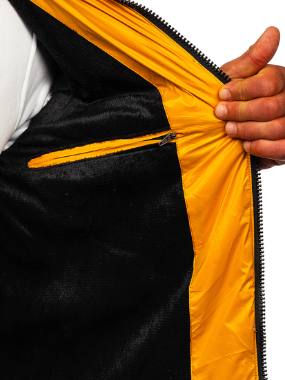 Giubbotto invernale trapuntato da uomo cammello-nero Bolf 6593