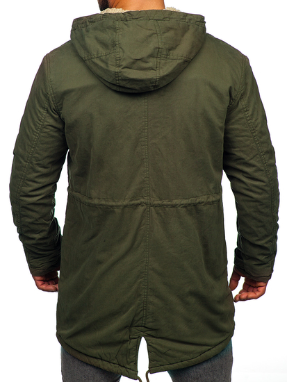 Giubbotto parka invernale in cotone da uomo khaki Bolf EX838A