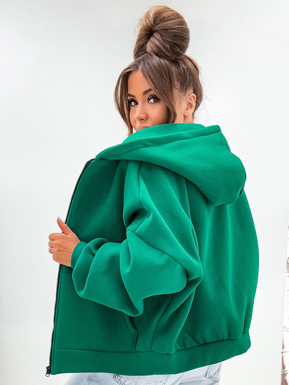 Felpa con cappuccio isolante a farfalla da donna verde Bolf 821112