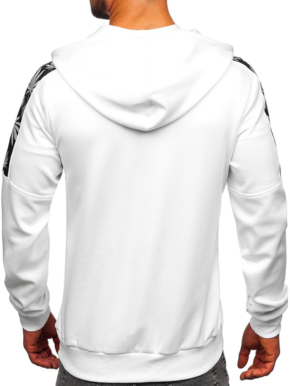 Felpa a zip con cappuccio da uomo bianca Bolf 27B8120