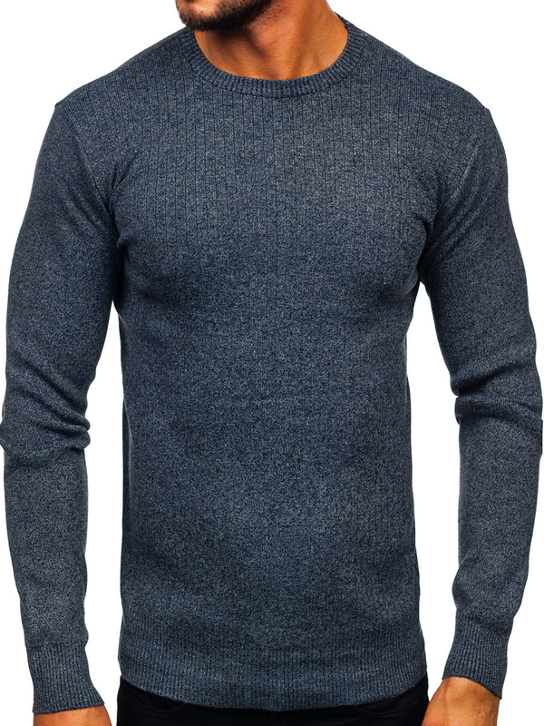 Maglione da uomo blu Bolf S8309