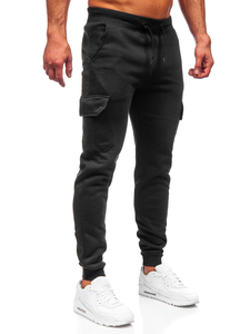 Pantaloni jogger tipo cargo da uomo neri Bolf JX8709