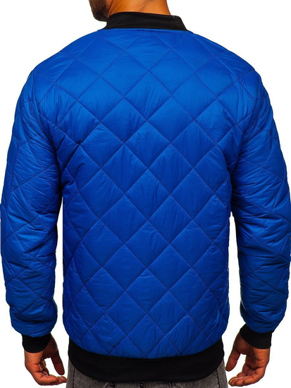 Giacca trapuntata mezza stagione tipo bomber da uomo azzurra Bolf MY-01A
