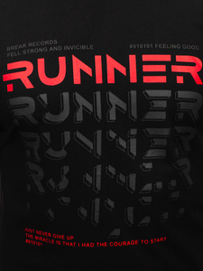 T-shirt con stampa da uomo nera Bolf 14336