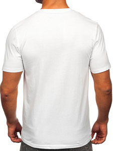 Uomo T-shirt in cotone con stampa Bianco Bolf MPO3465