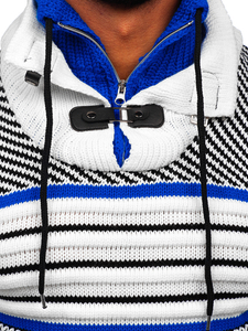 Maglione spesso con collo alto da uomo bianco Bolf 2000