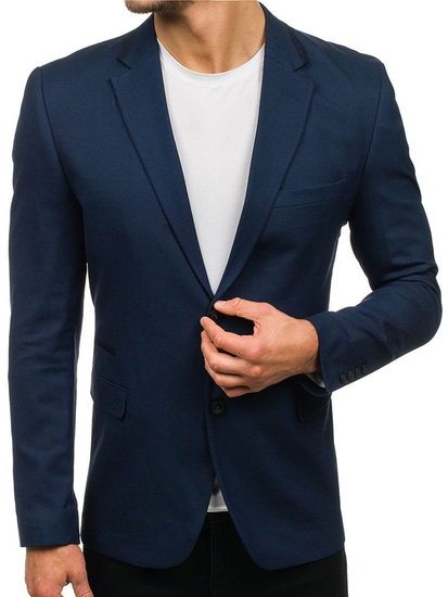 Giacca d'abito elegante da uomo blu Bolf 1050