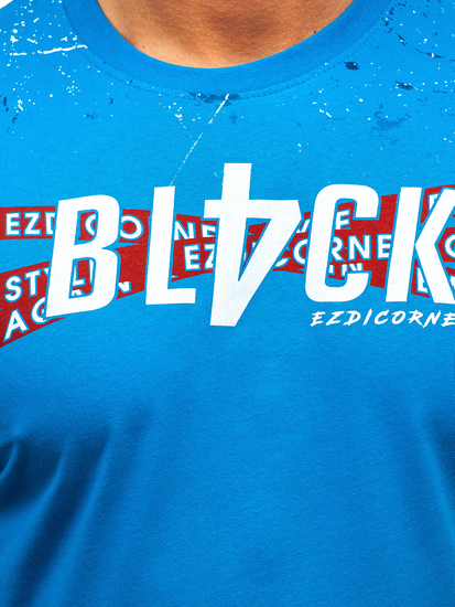 T-shirt in cotone da uomo celeste Bolf 14722