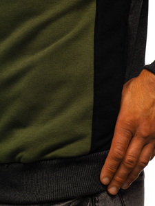 Felpa con cappuccio da uomo khaki Bolf BF-28S