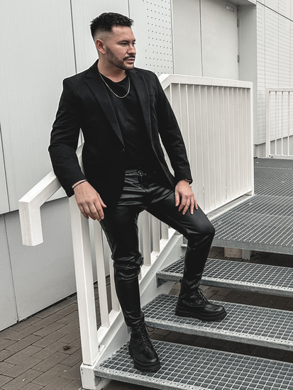 Uomo Giacca elegante Nero Bolf 1652A