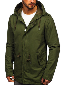 Giacca mezza stagione tipo parka da uomo verde Bolf 5391