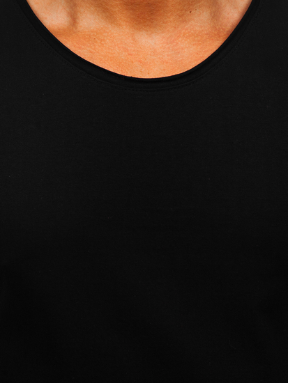 Canotta da uomo in cotone nero con stampa semplice Bolf 1205