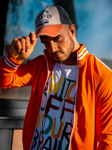 T-shirt bianca stampata da uomo Bolf 1181