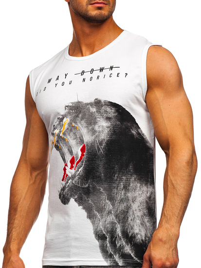 Maglietta tank top con stampa bianca Bolf 14808