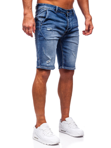 Pantaloncini corti in jeans da uomo azzurri Bolf MP0042B