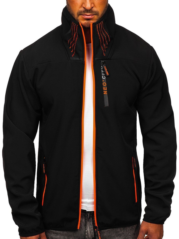 Giacca mezza stagione softshell da uomo nera Bolf KS2185